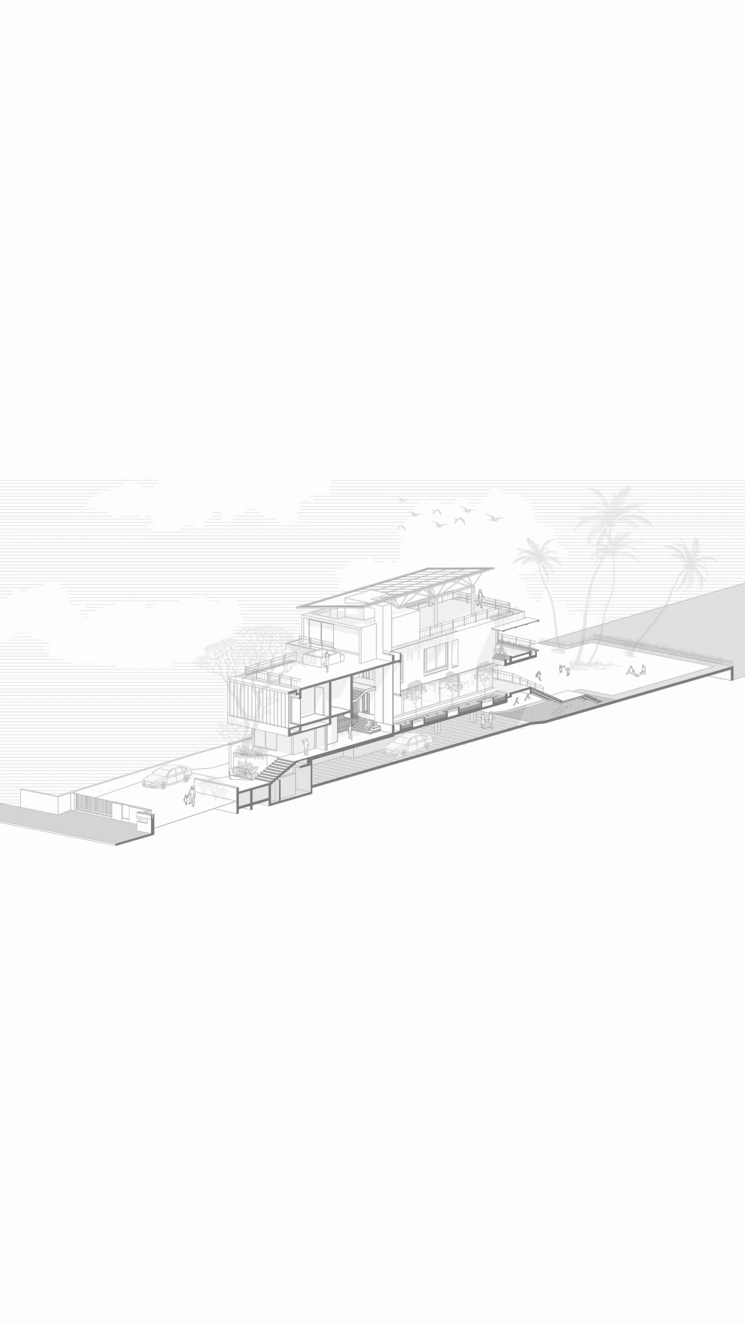 Axonometric View architectural illustration